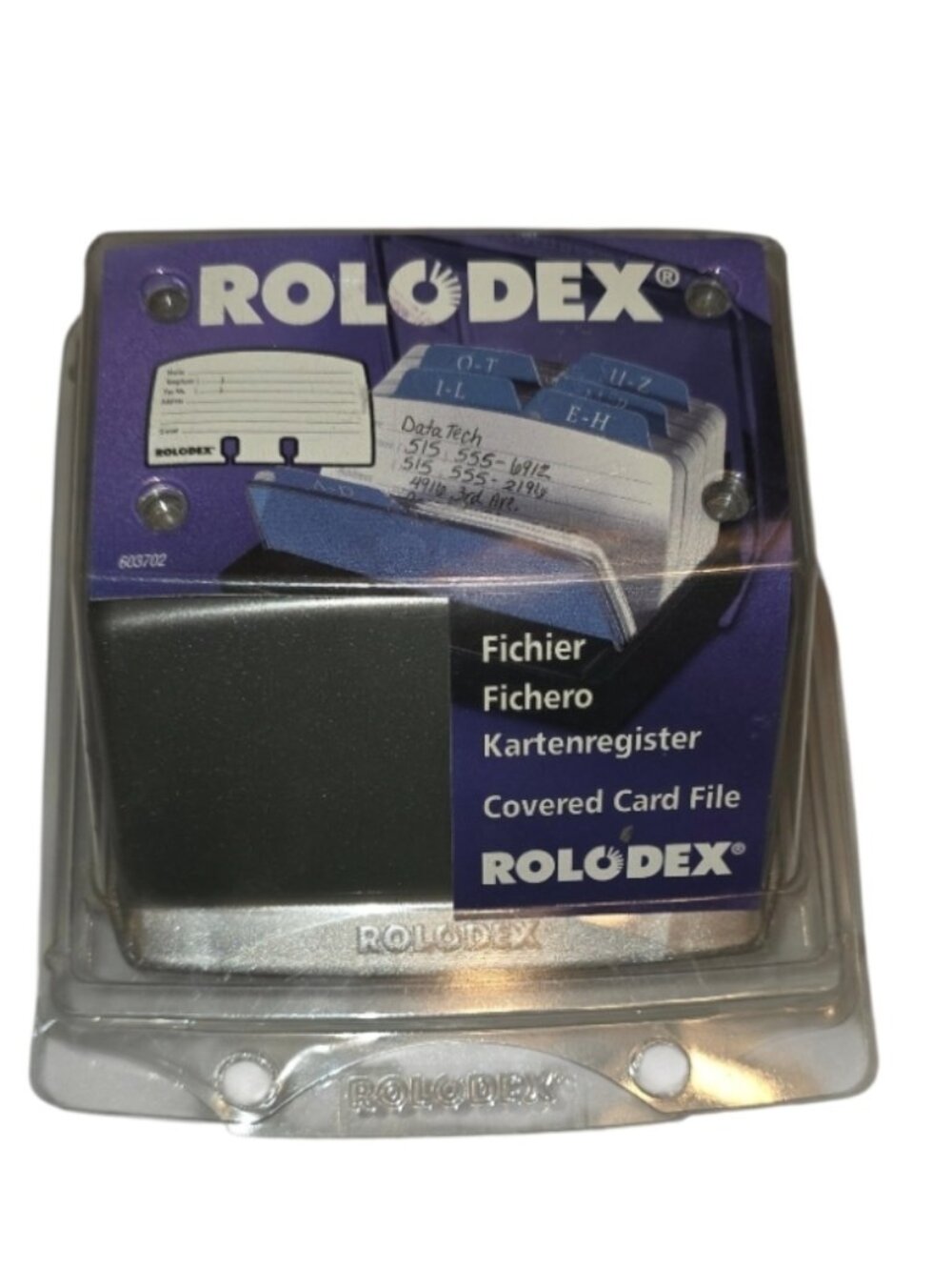 Old Fashioned Rolodex with 125 Cards Vintage Office Supplies Covered Card File